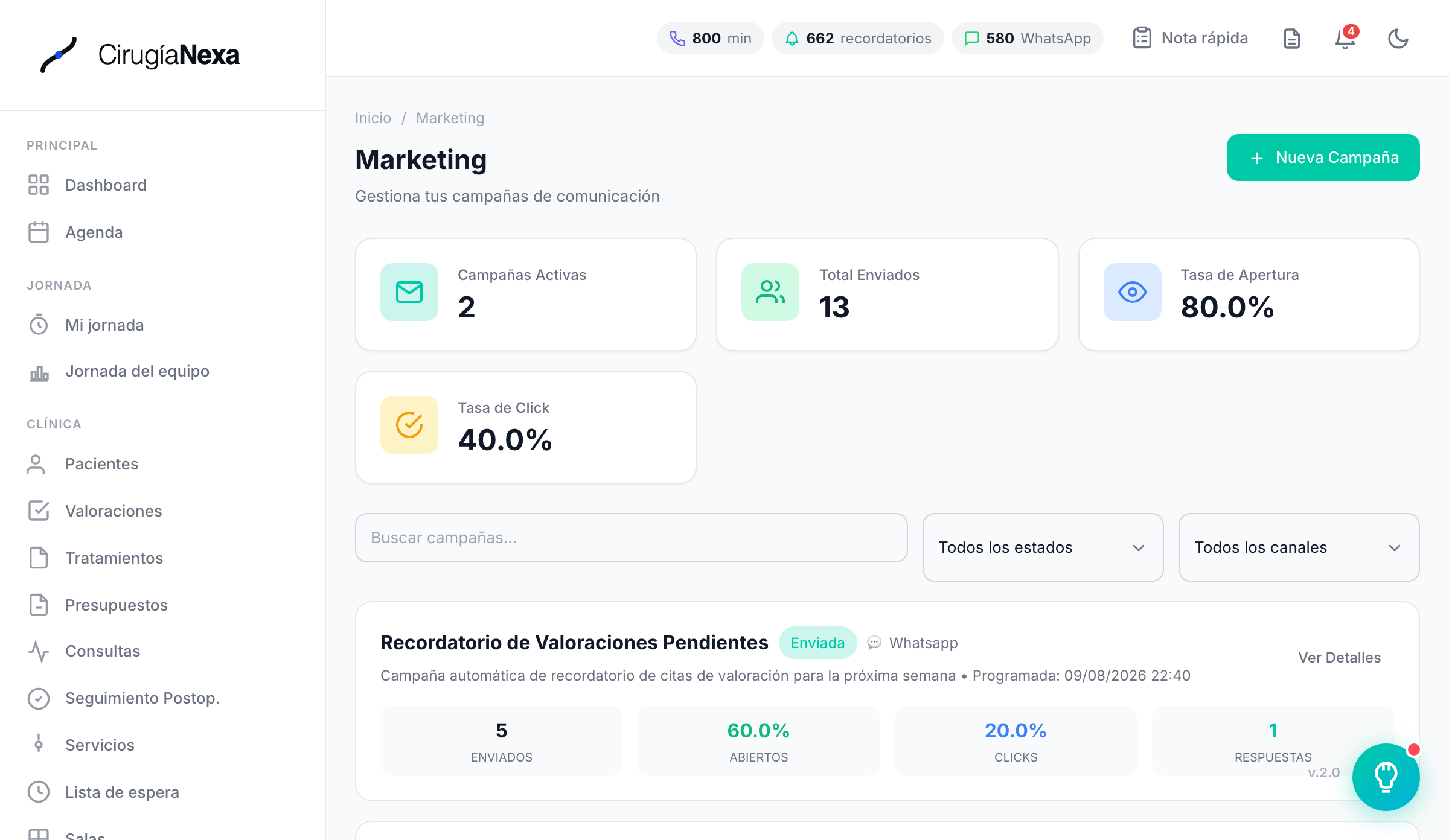 Marketing y métricas — CirugiaNexa