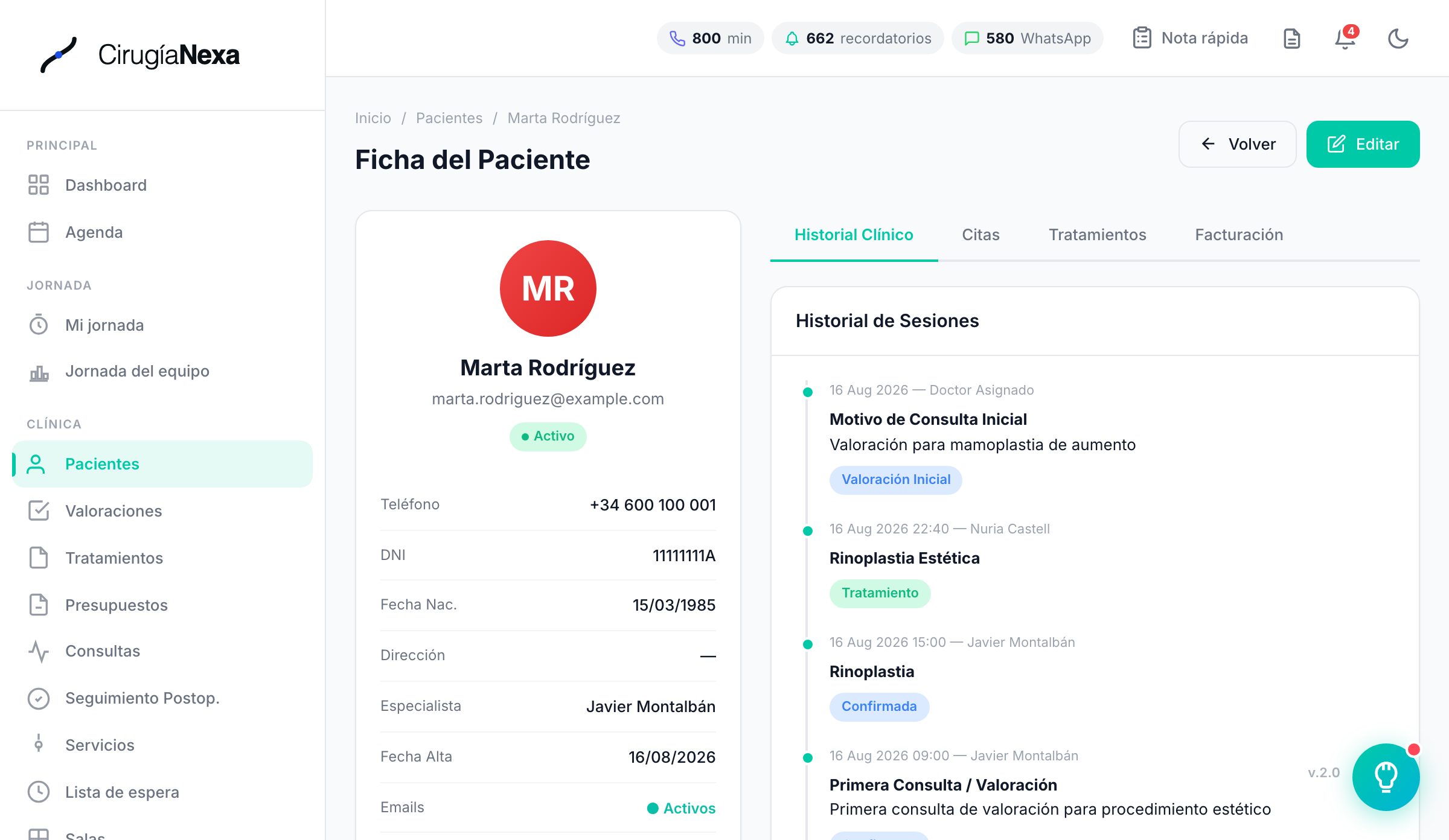 Expediente del paciente — CirugiaNexa
